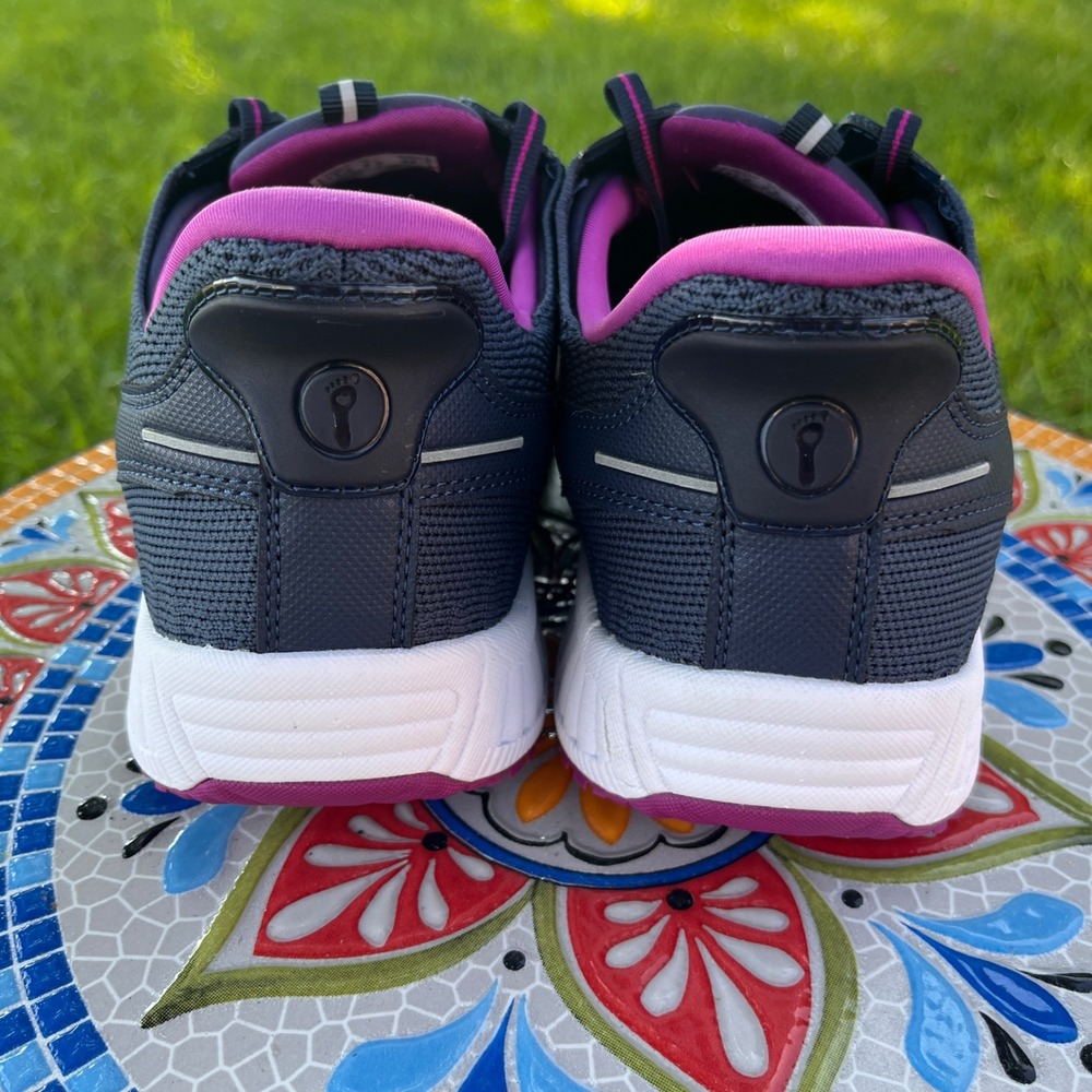 Orthofeet Kita Hands-Free Shoes Womens 11.5 D Wide Navy Orchid Orthopedic 80032 - Picture 5 of 9
